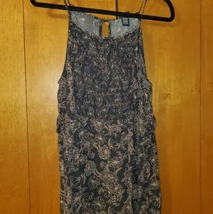 Torrid smocked black and brown floral tank sz 2